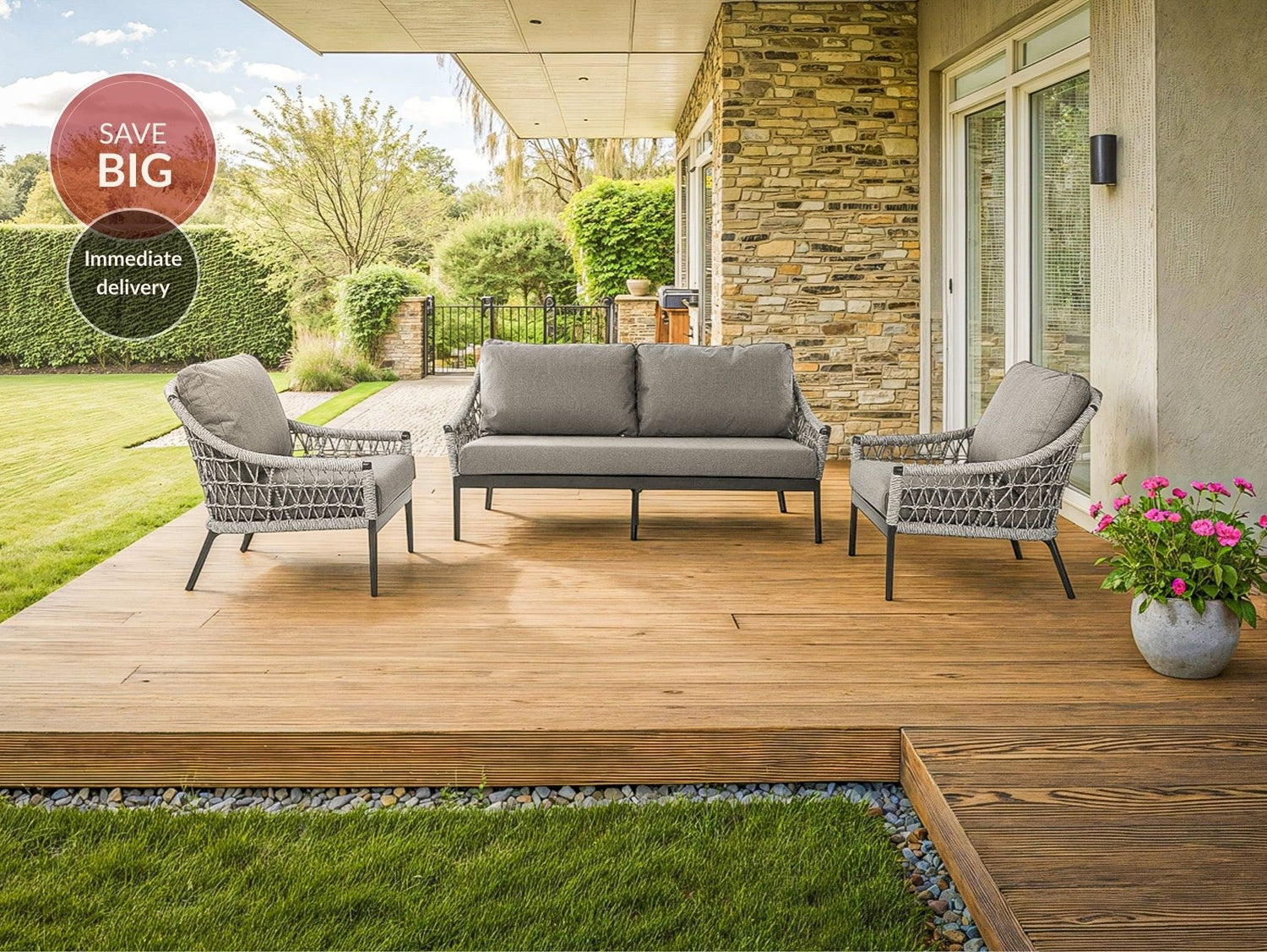 Marra Garden 3 Seater and 2 x Chair Sofa Set