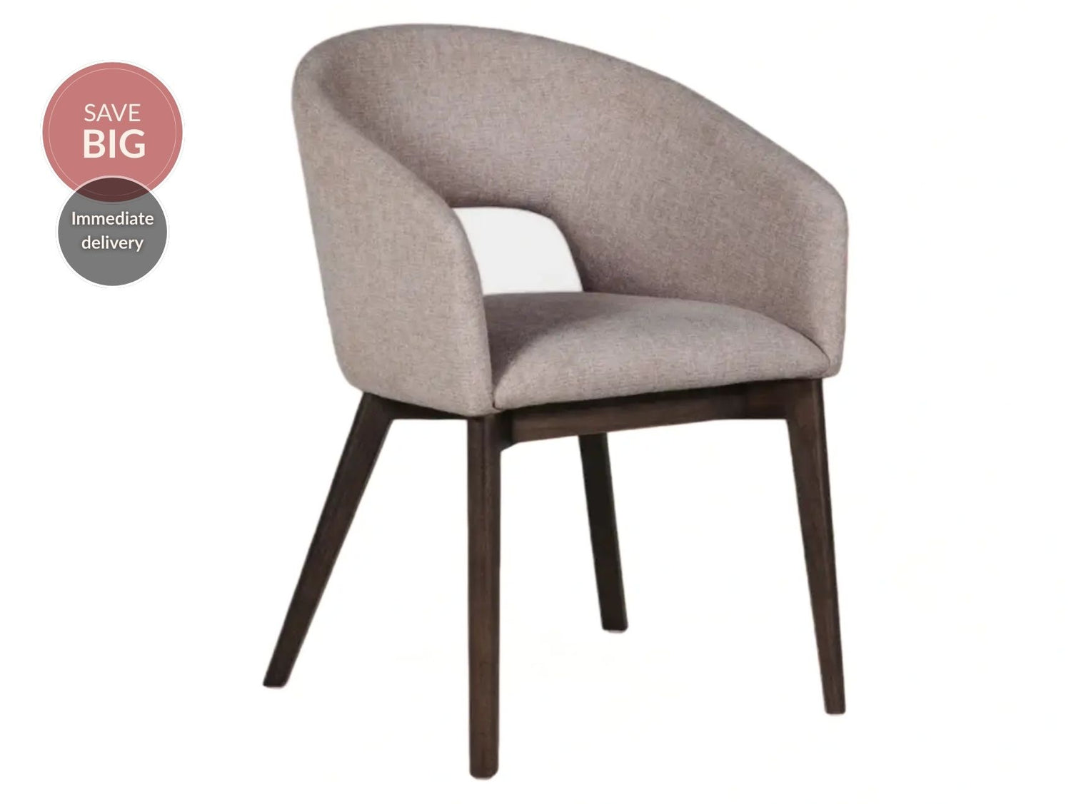 Everest Fabric Dining Chairs - Latte (Sold in Pairs)
