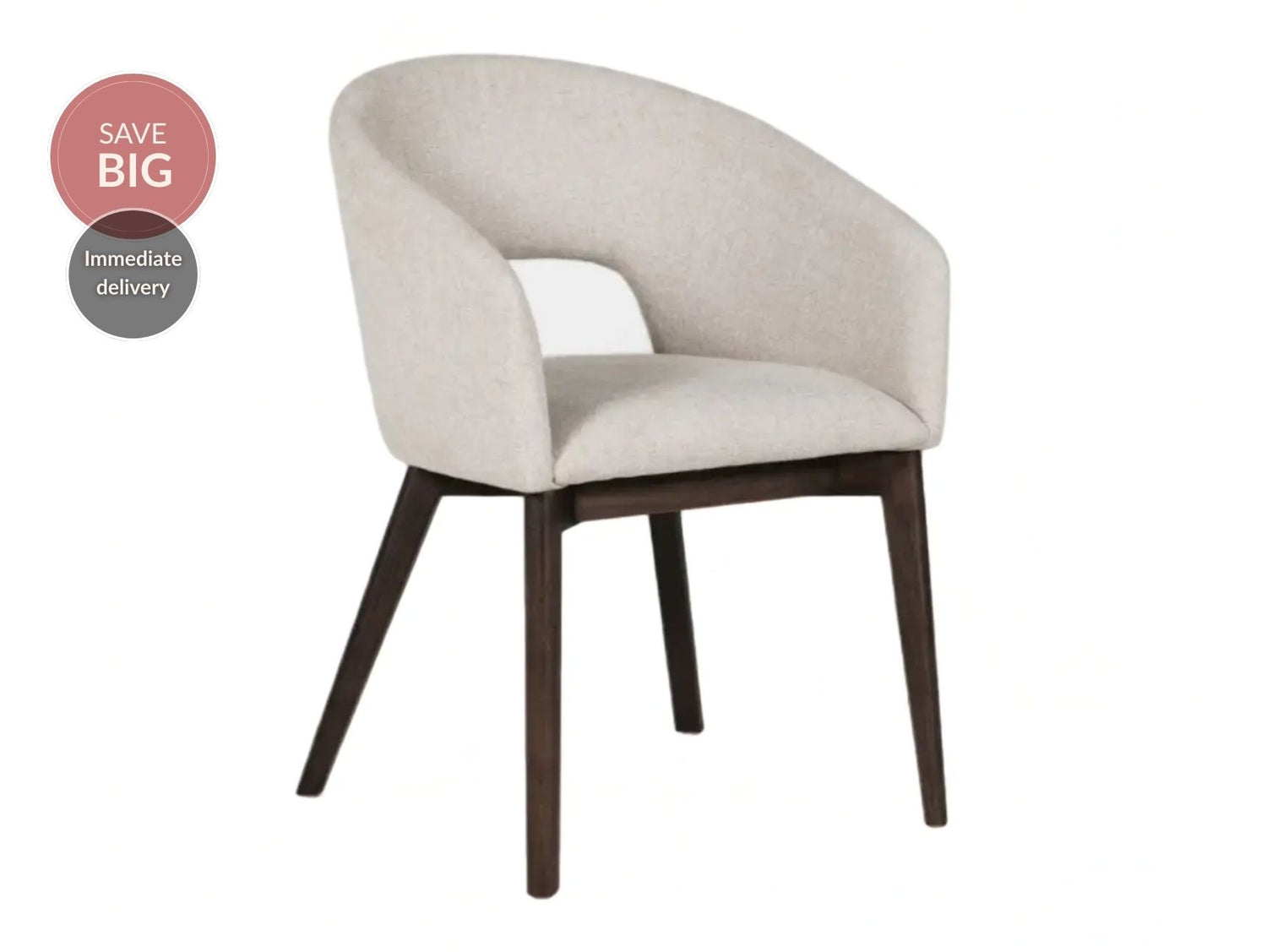 Everest Fabric Dining Chairs - Natural (Sold in Pairs)