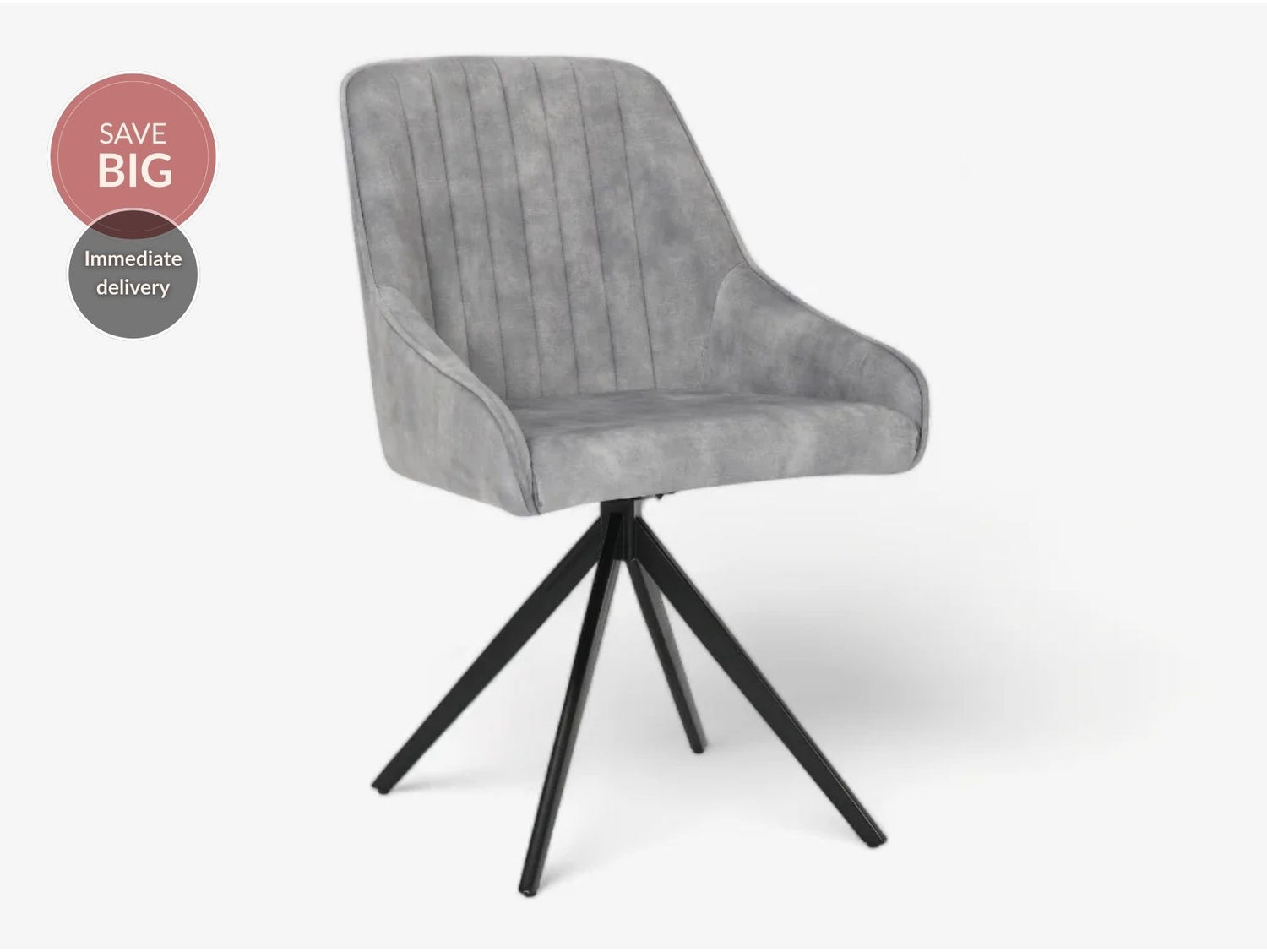 Sofia Velvet Swivel Dining Chairs - Light Grey