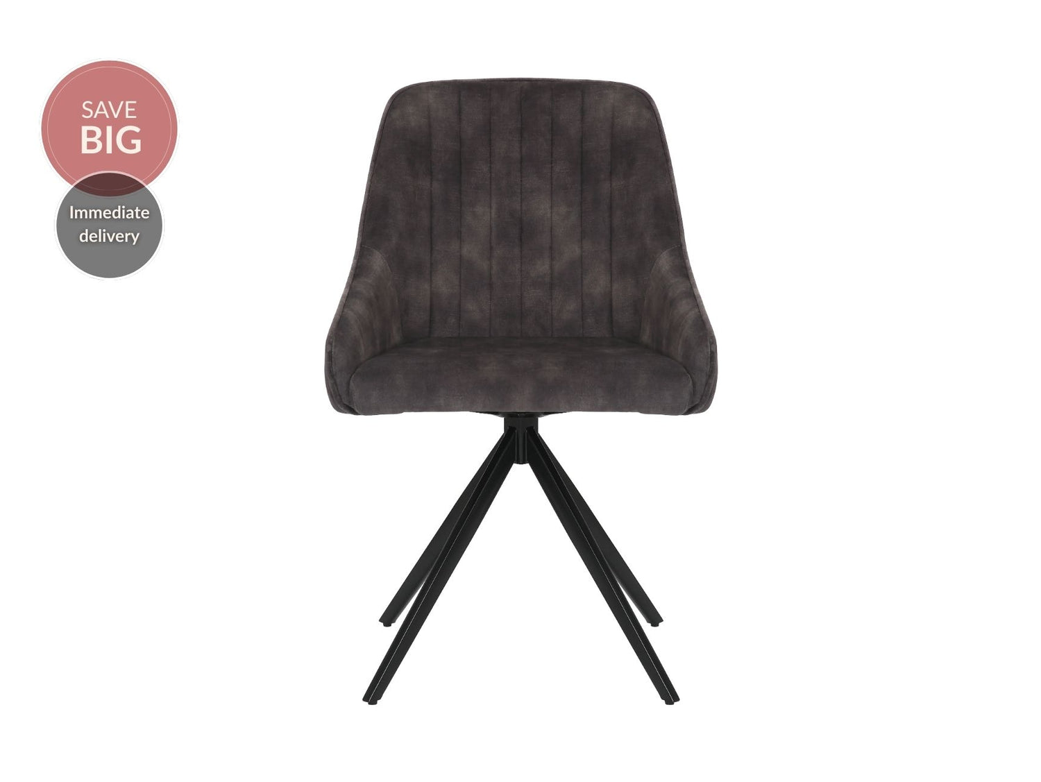 Sofia Velvet Swivel Dining Chairs - Charcoal