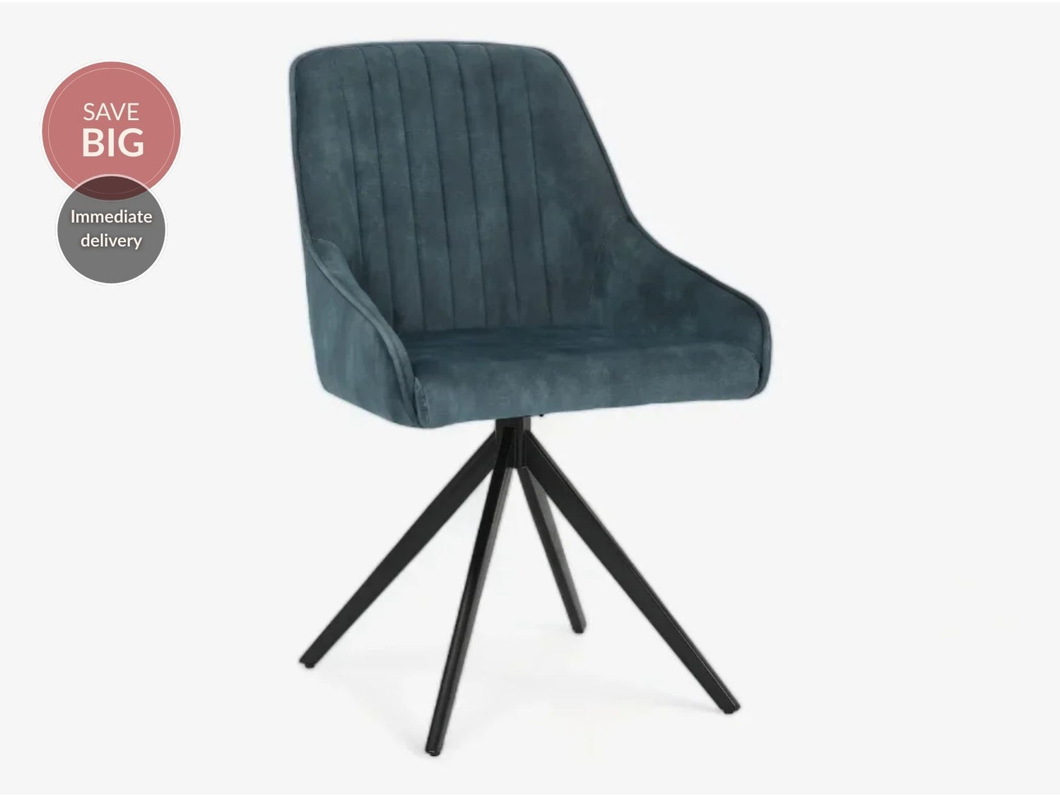 Sofia Velvet Swivel Dining Chairs - Velvet Blue
