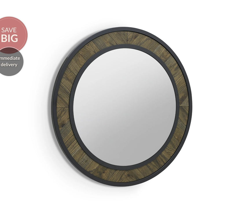 Elliot Fumed Oak Wall Mirror