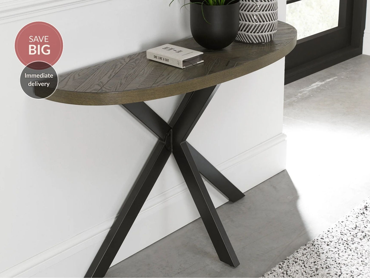 Elliot Fumed Oak Console Table