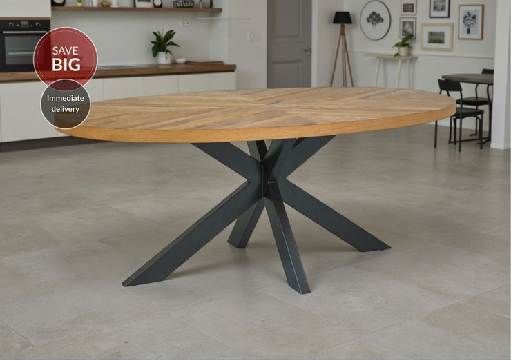 Elliot Rustic Oak Oval Dining Table