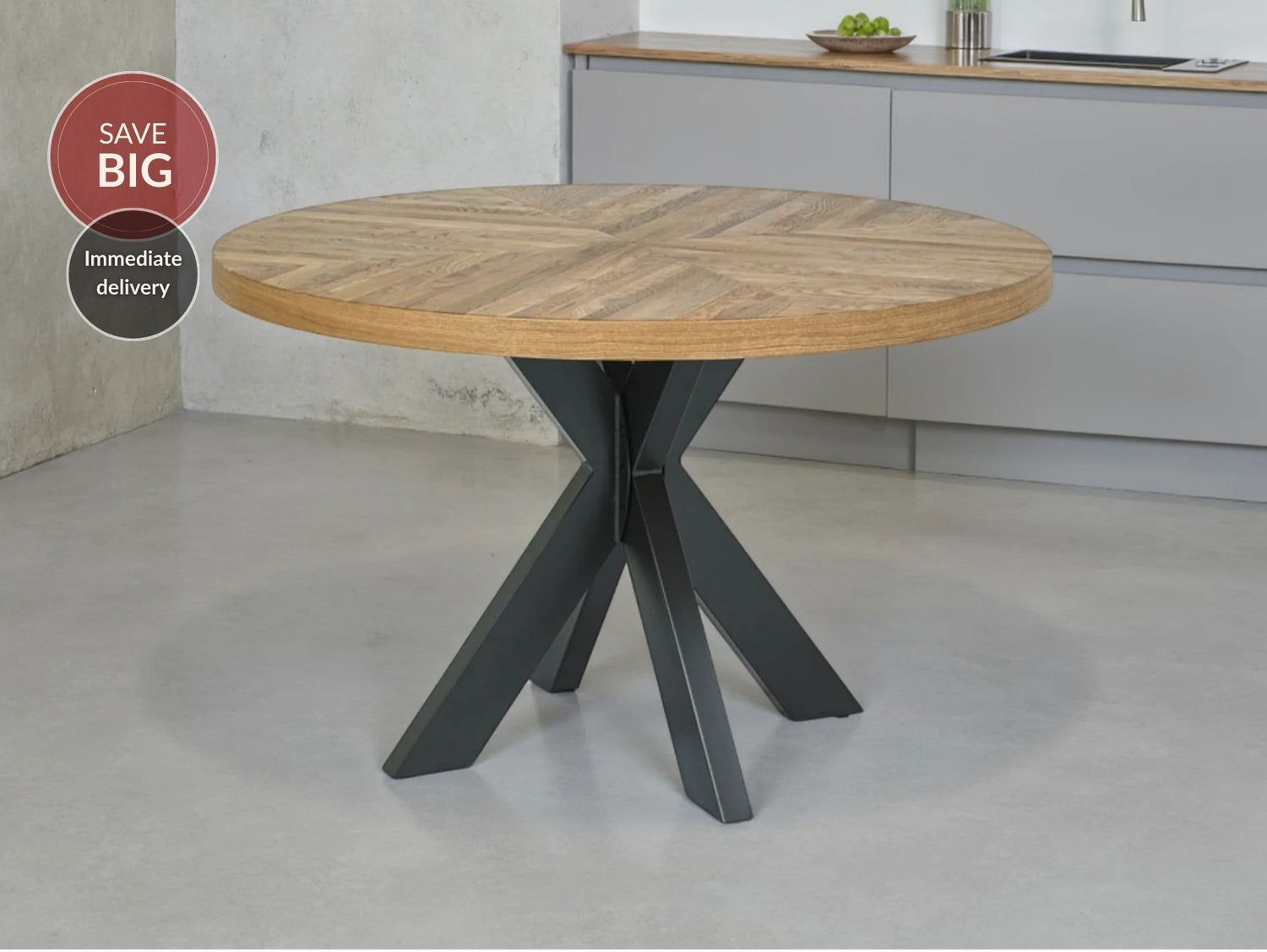Elliot Rustic Oak Round Dining Table