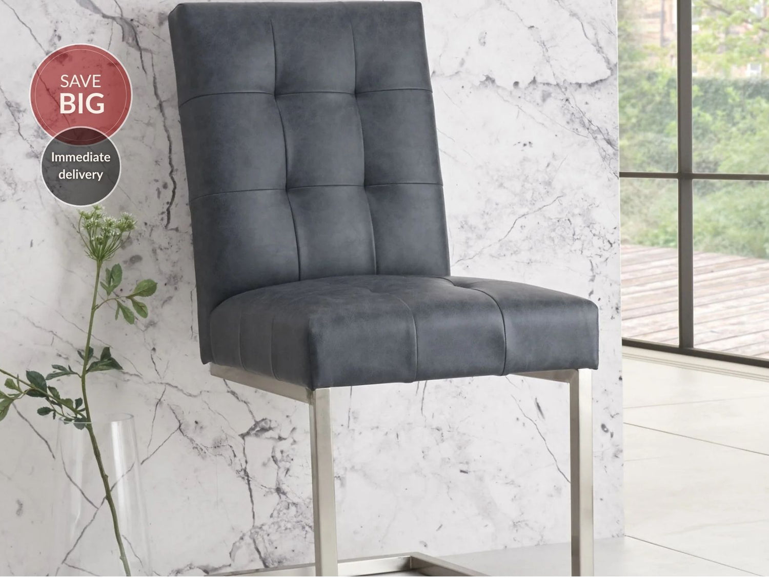 Toulouse Cantilever Faux Leather Dining Chairs