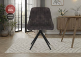 Sofia Velvet Swivel Dining Chairs - Charcoal