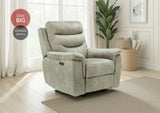 Rome Recliner Chair with USB - Marble Charcoal Grey