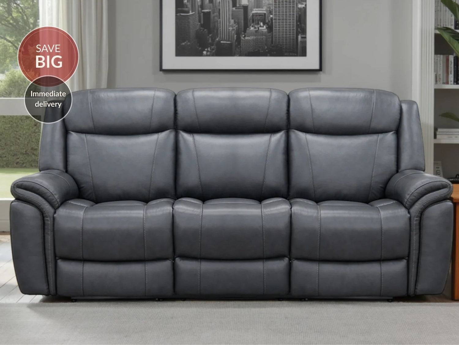 Melbourne 3 Seater Power Recliner Sofa with drop down table