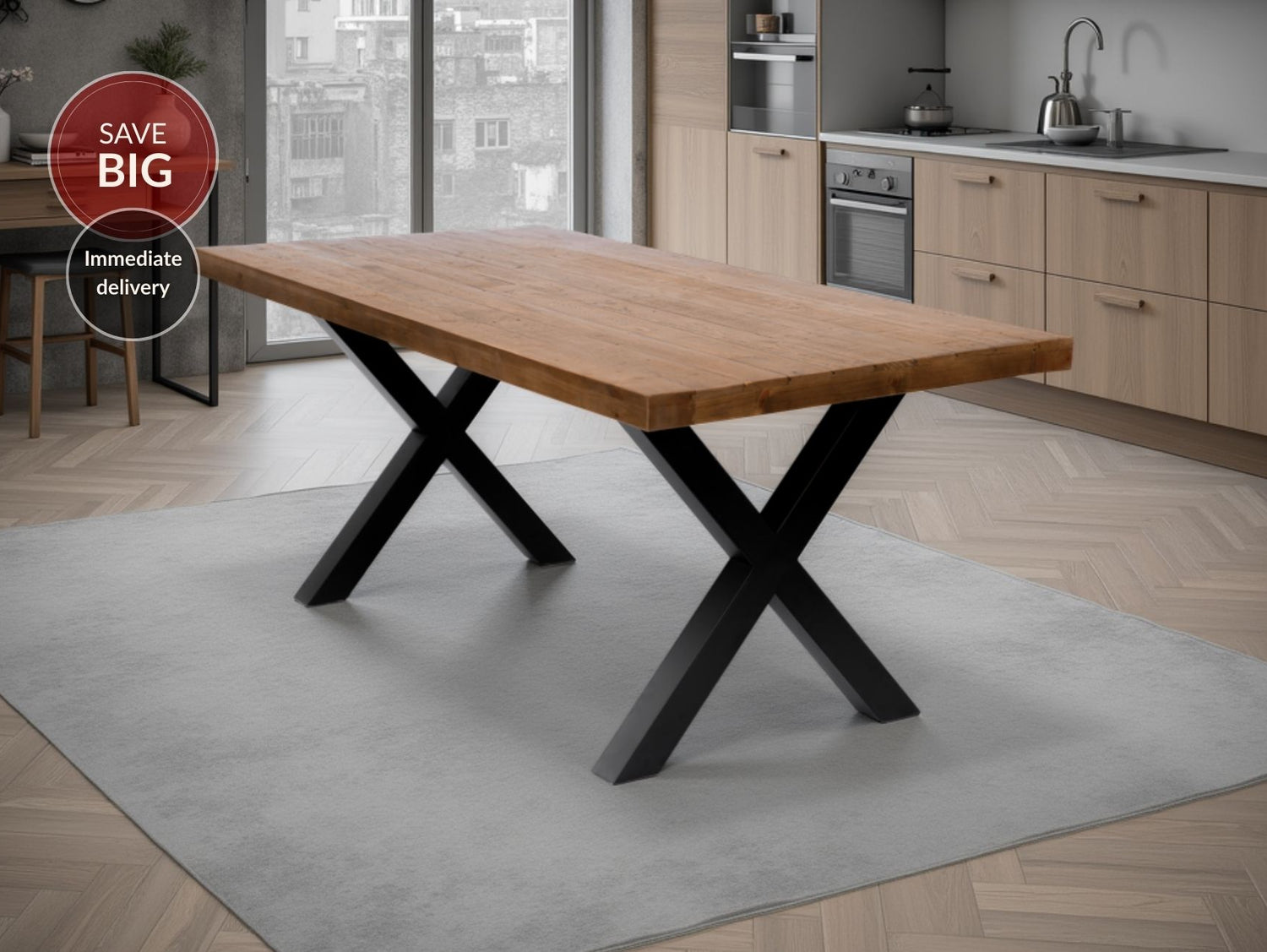 New York 180 Fixed Top Dining Table