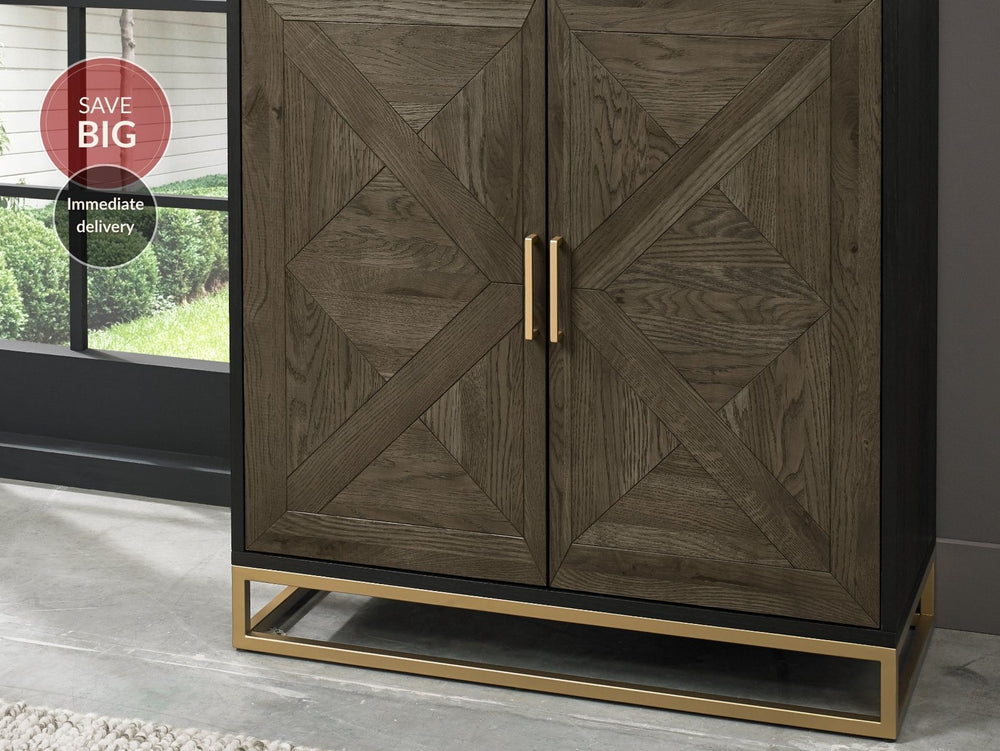 Lindos Fumed Oak Drinks Cabinet
