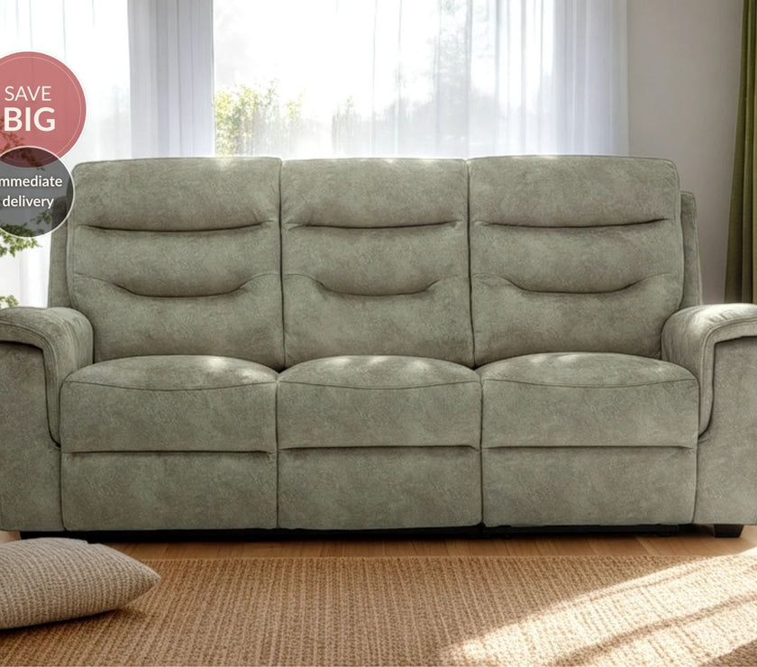 Rome 3 Seater Recliner Sofa with USB - Marble Charcoal Grey