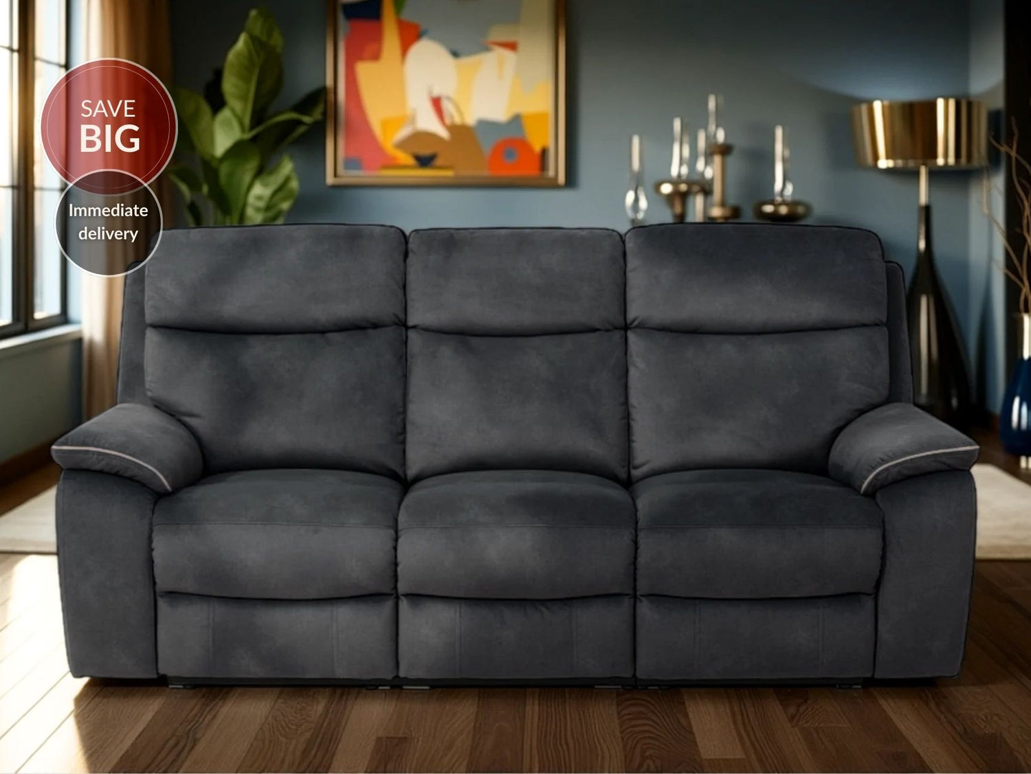 Naples 3 Seater Recliner Sofa with USB