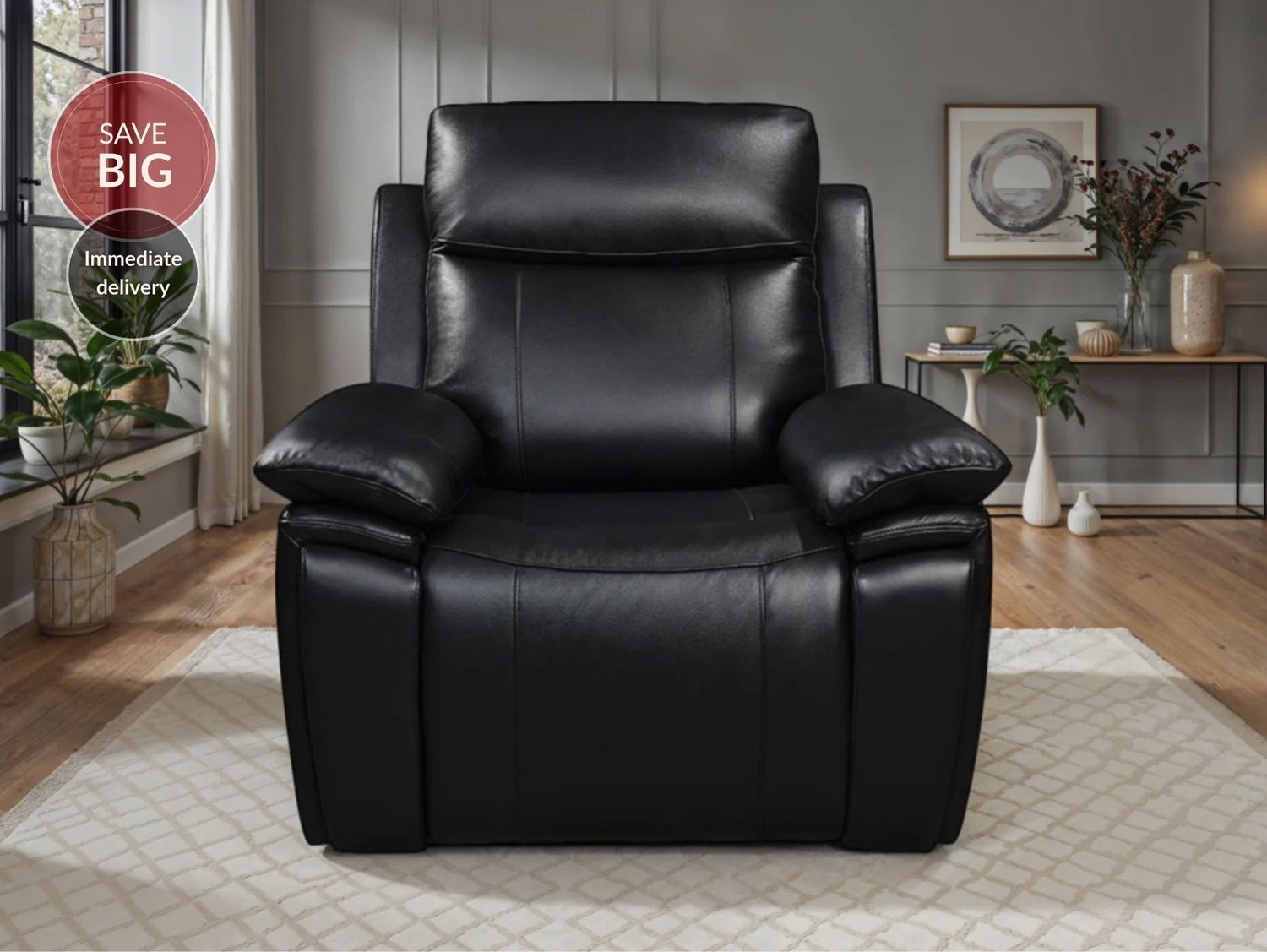 Savio Recliner Armchair with Power Headrest and Cupholder