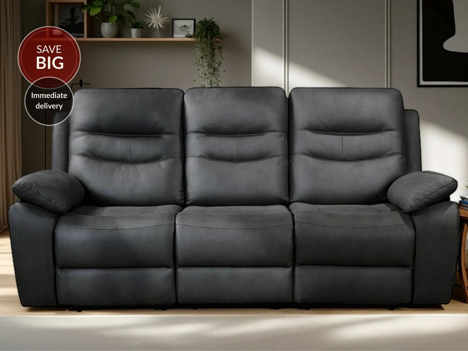 Fuji 3 Seater Recliner Sofa with Power Headrest, USB & USC