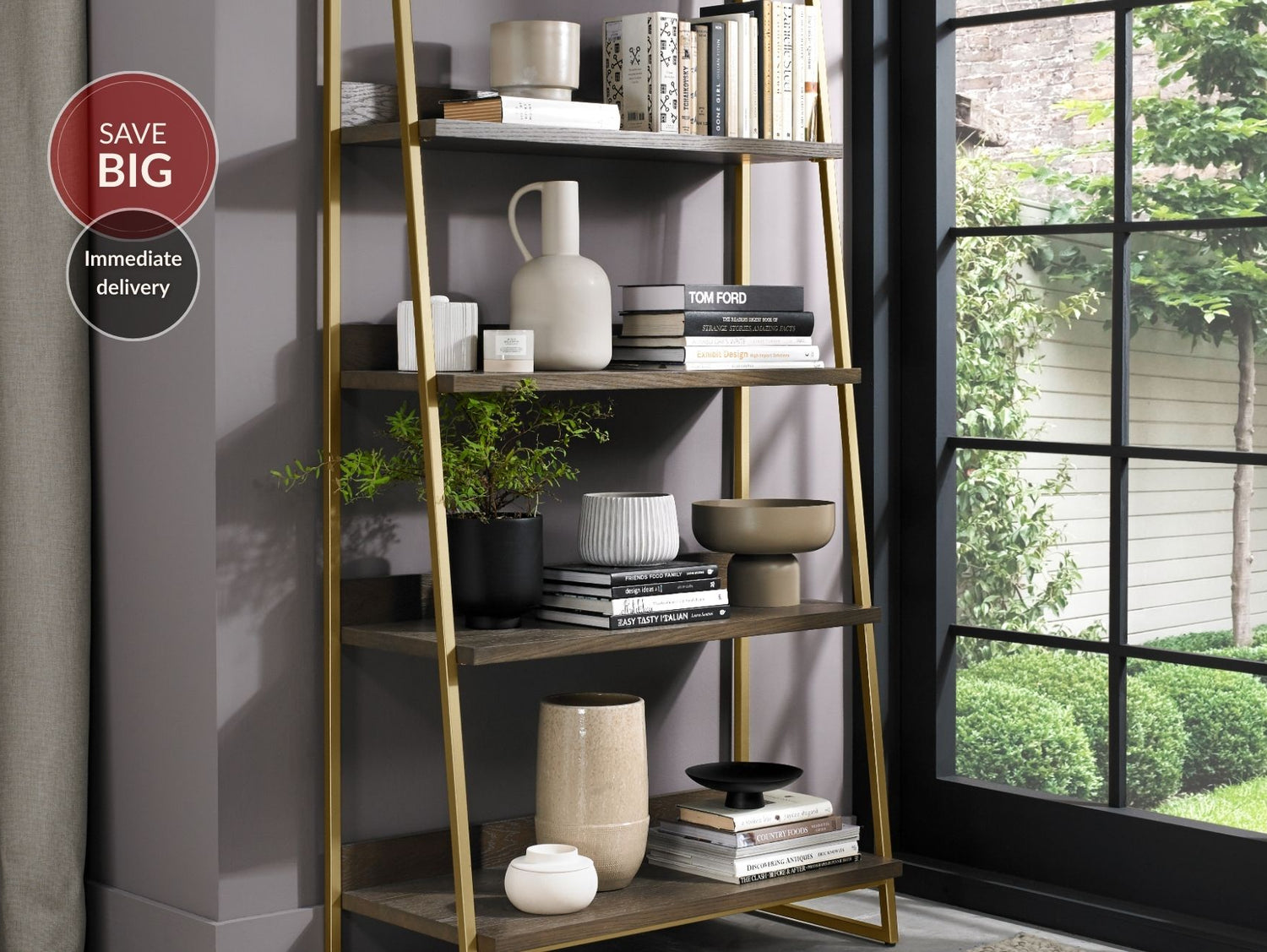 Lindos Fumed Oak Open Display