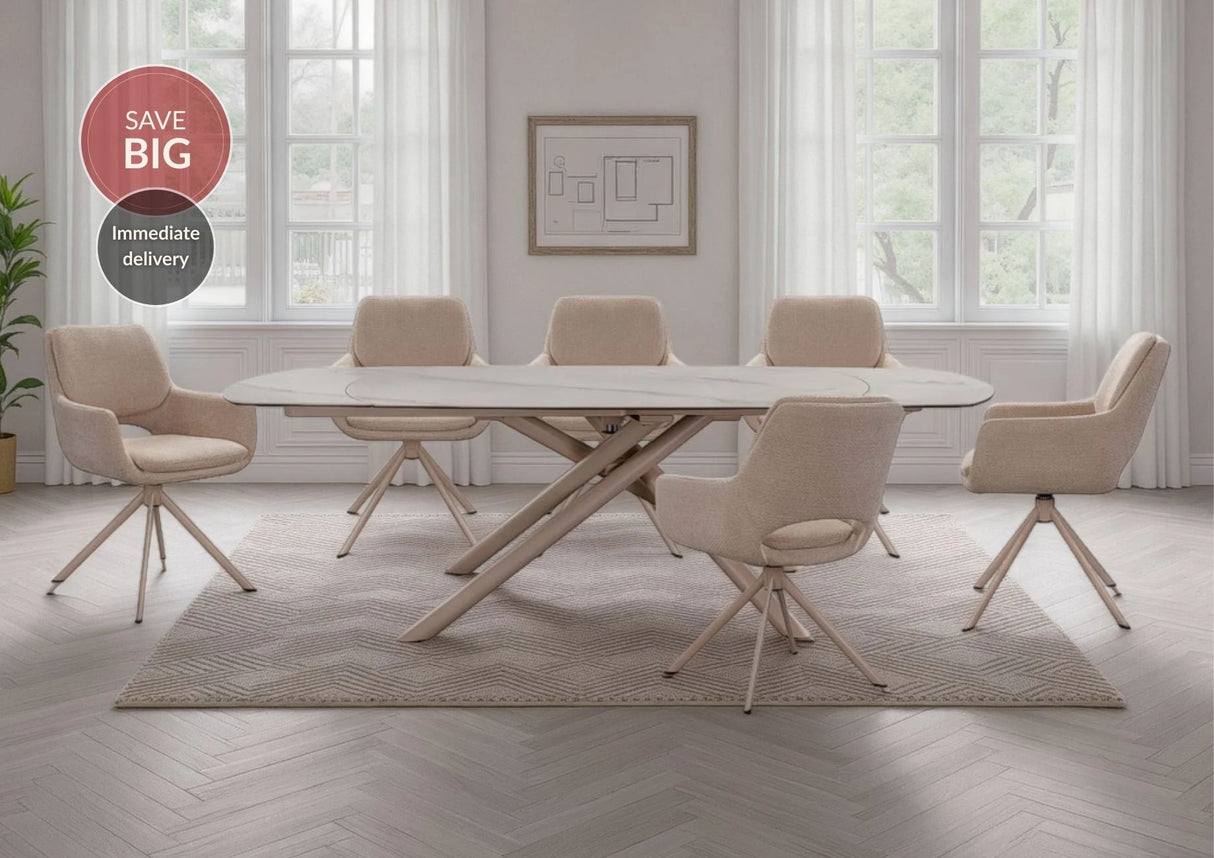 Mona Table with 6 Chairs