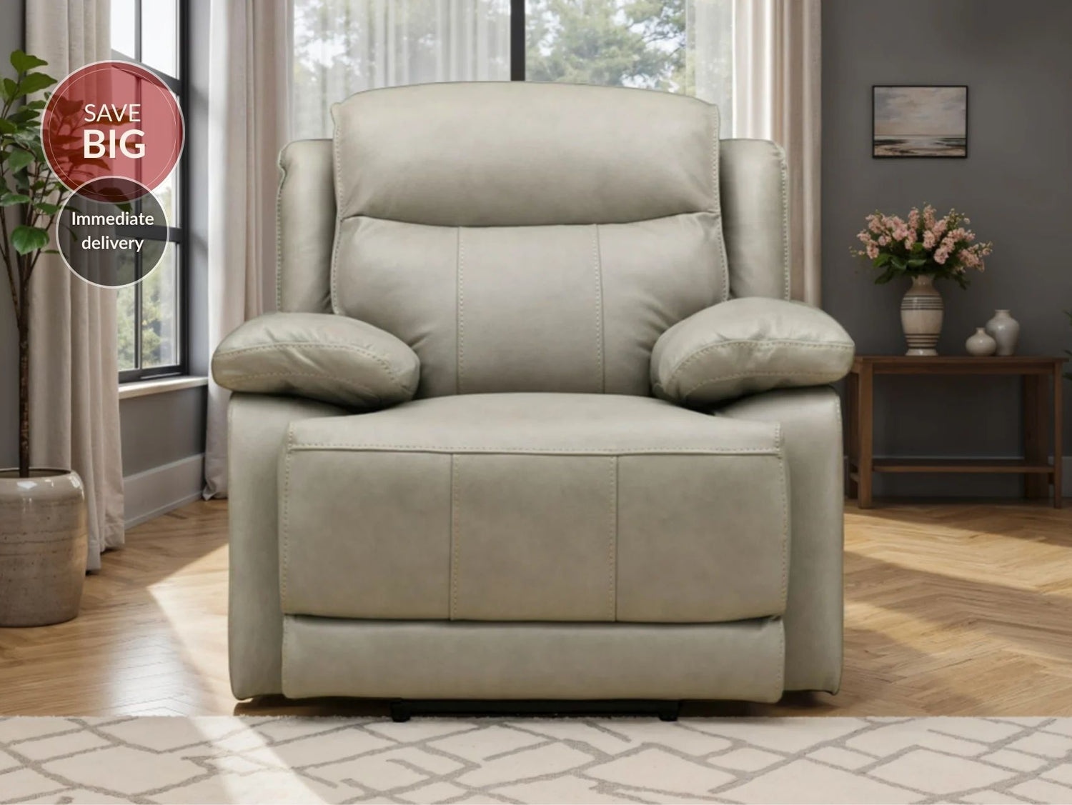 Montana Luxury Armchair with Power Recliner & Adjustable Headrest