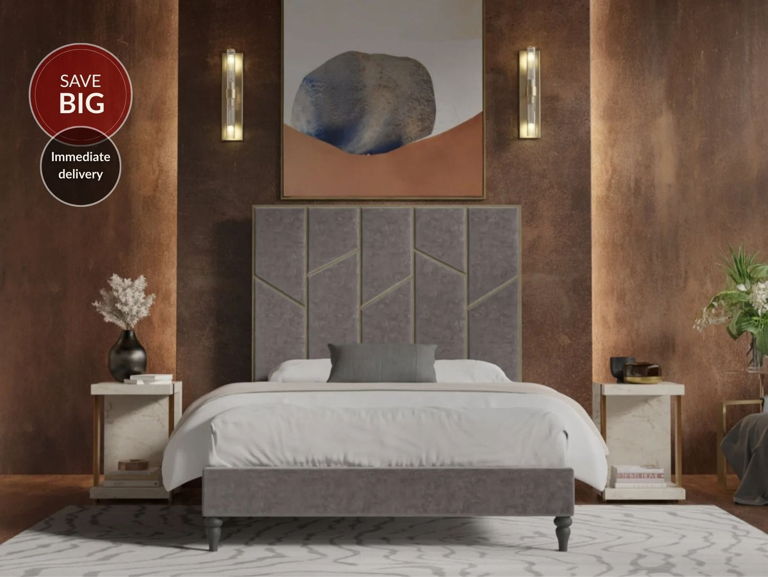 Marcella Bed Frame - Infinity Grey