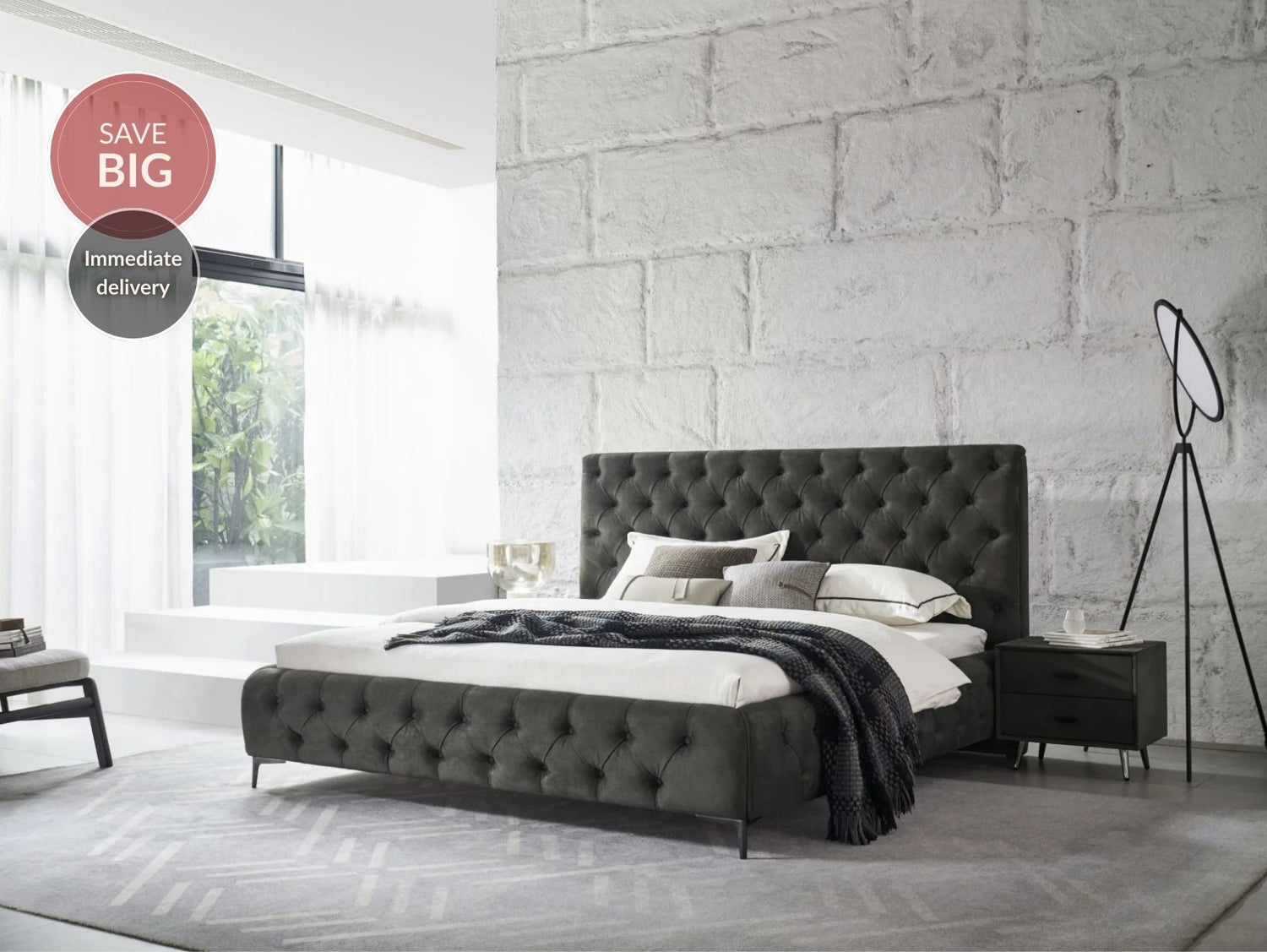 Royal Super King Bed Frame - Dark Green