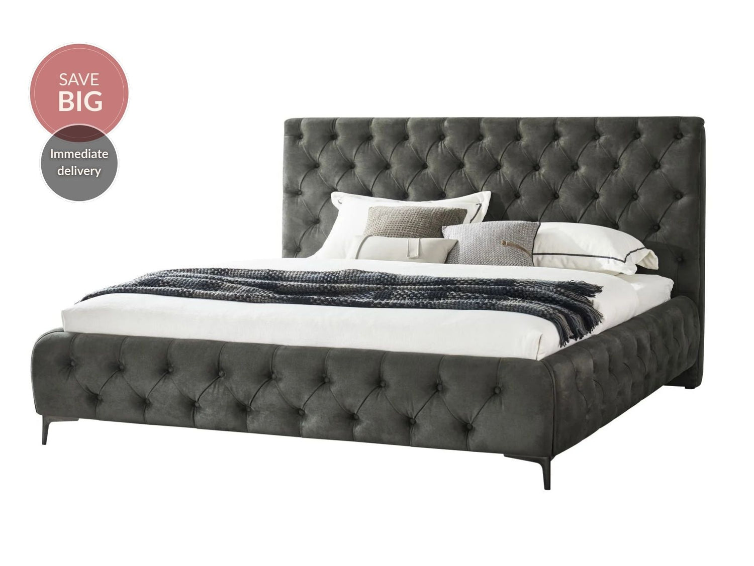 Royal King Size Bed Frame - Dark Green