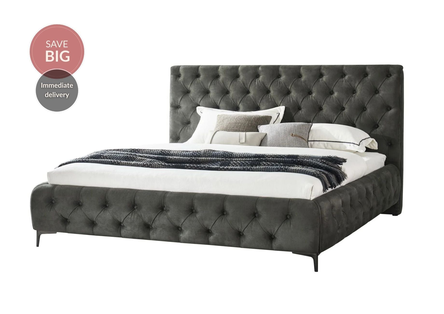 Royal King Size Bed Frame - Dark Green