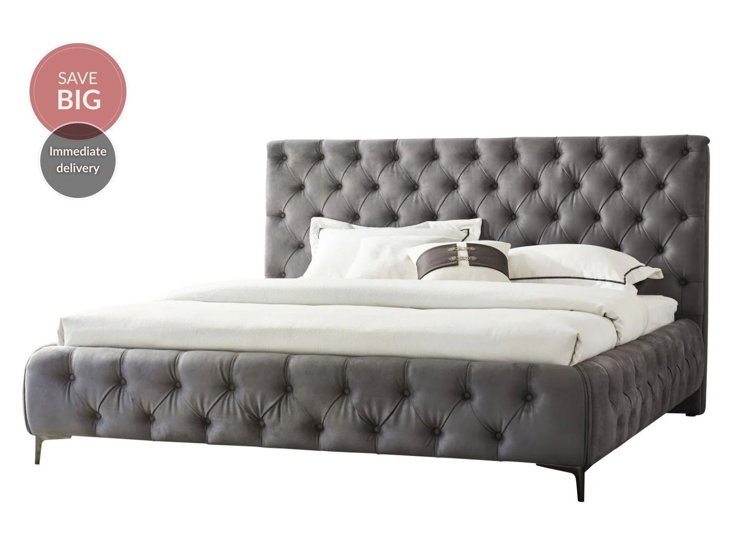 Royal Super King Bed Frame - Grey