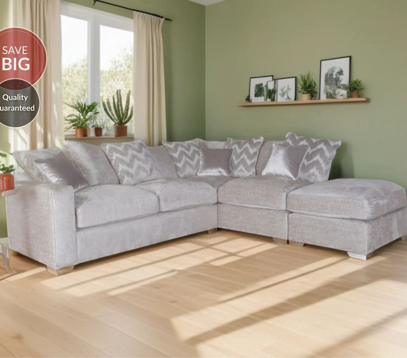 Sahara - Pillow Back Corner Sofa with footstool