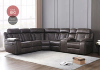Kobe Corner Recliner Sofa with USB Charging Port and Console