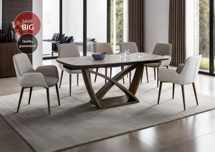 Denali Extendable Dining Table and 6 Denali Chairs Set