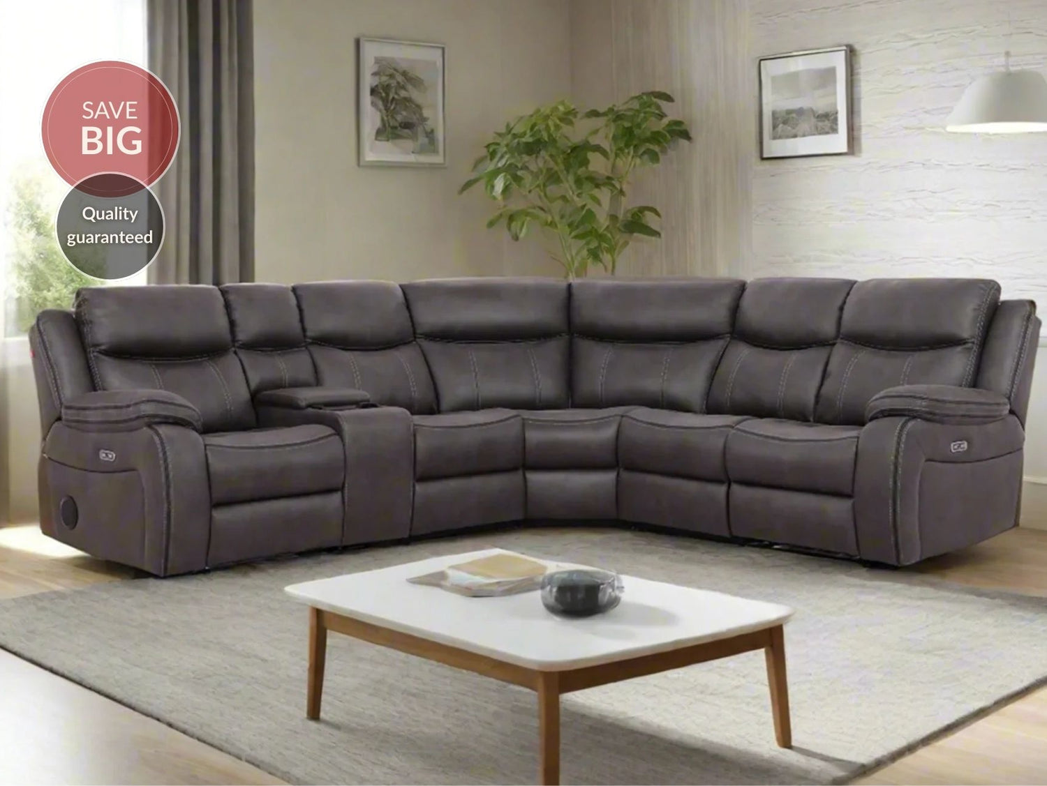 Lotus Corner Recliner Sofa with Console