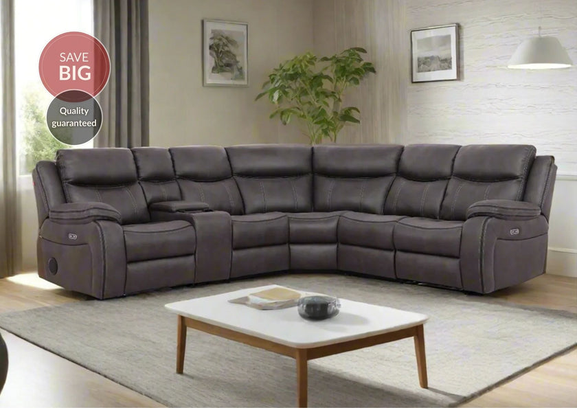 Lotus Corner Recliner Sofa with Console