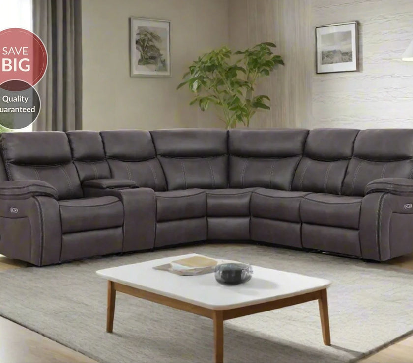 Lotus Corner Recliner Sofa with Console