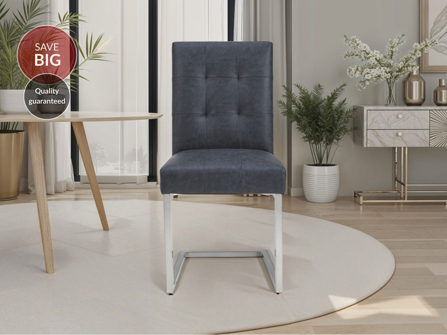 Toulouse Cantilever Faux Leather Dining Chairs