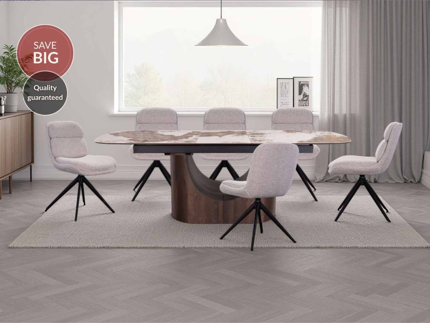 Solar Table with 6 Chairs