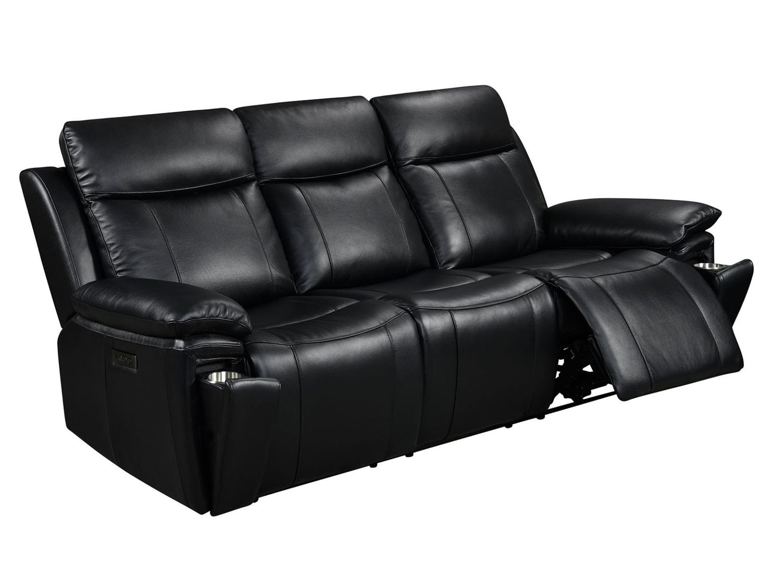 Savio 3 Seater Recliner Sofa with Power Headrests and cupholders