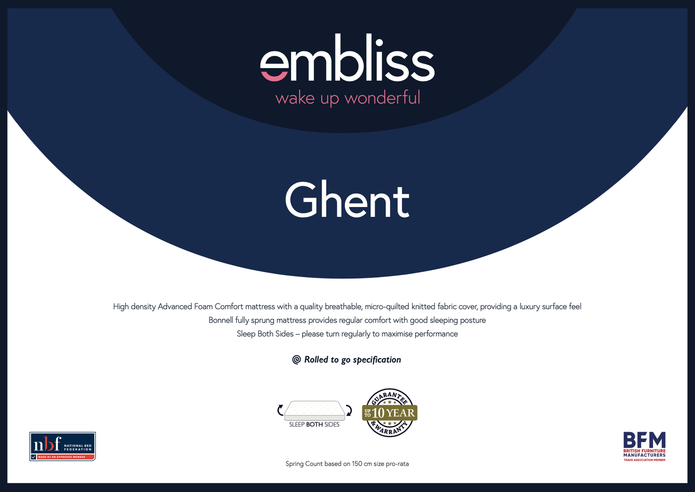 Ghent Single (3ft / 90cm) Mattress