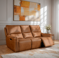 Angled view of the Valencia 3 Seater Power Recliner Sofa in a room