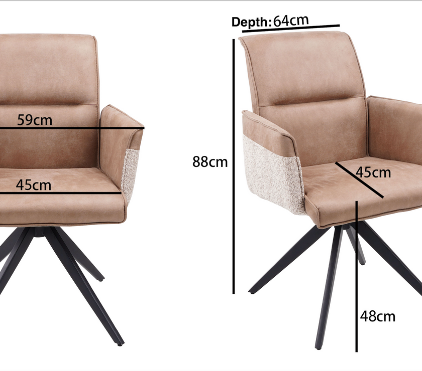 Nora 360° Auto-Return Swivel Dining Chair