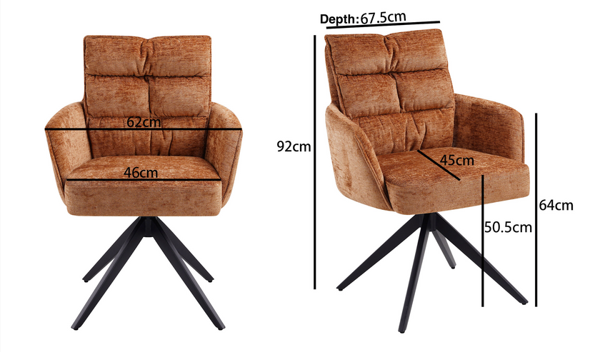 Paloma 360° Auto-Return Swivel Dining Chair