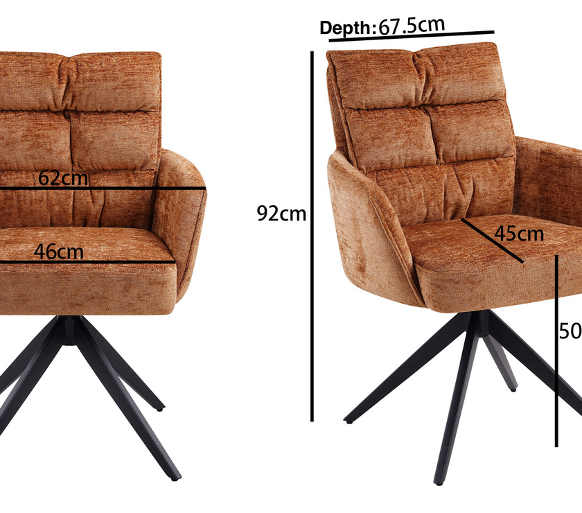 Paloma 360° Auto-Return Swivel Dining Chair
