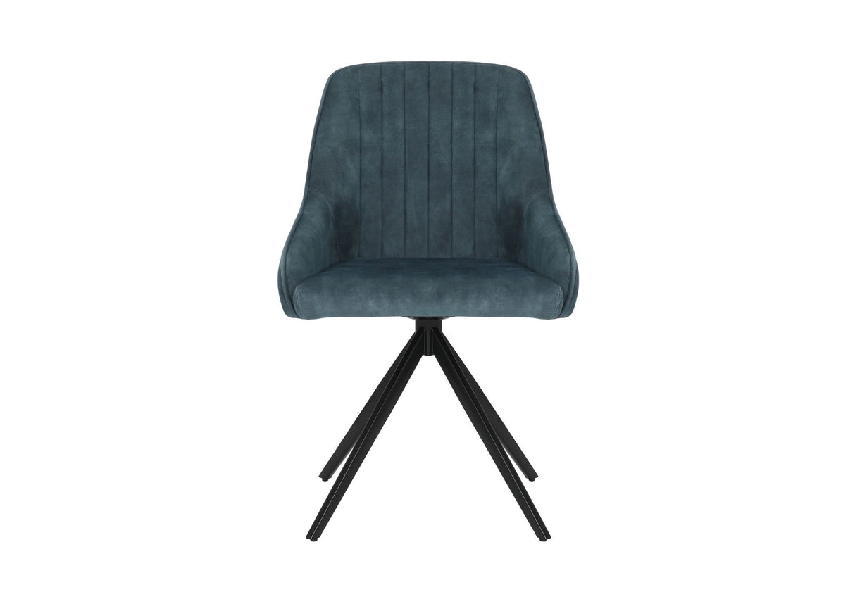 Sofia Velvet Swivel Dining Chairs - Velvet Blue