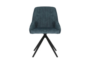 Sofia Velvet Swivel Dining Chairs - Velvet Blue