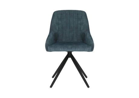 Sofia Velvet Swivel Dining Chairs - Velvet Blue
