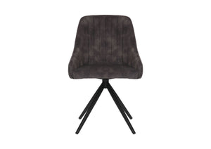 Sofia Velvet Swivel Dining Chairs - Charcoal
