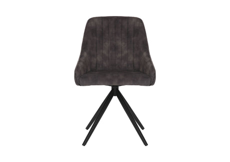 Sofia Velvet Swivel Dining Chairs - Charcoal
