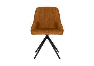 Sofia Velvet Swivel Dining Chairs - Mustard