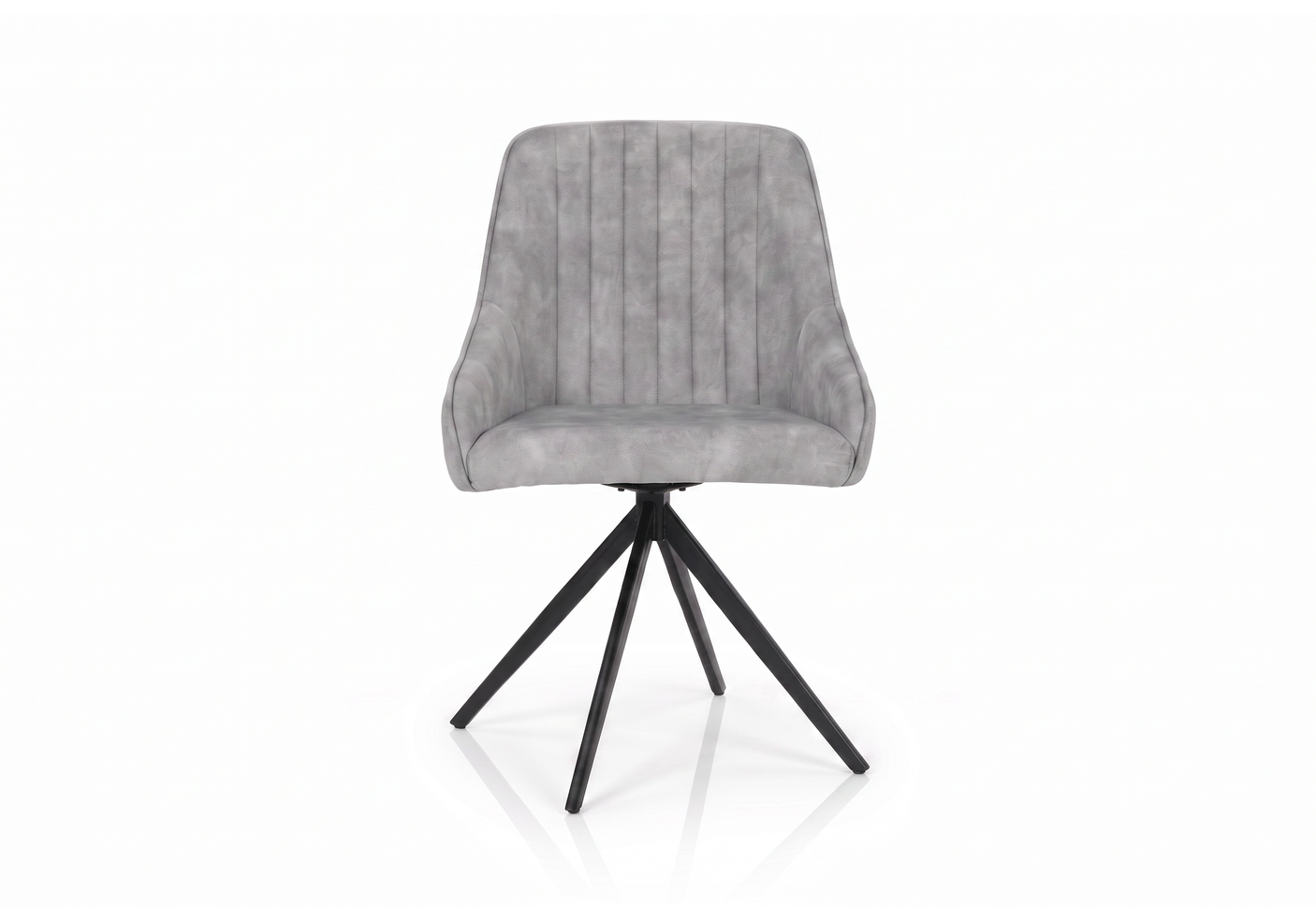Set of 2 Sofia Velvet Swivel Dining Chairs - Light Grey