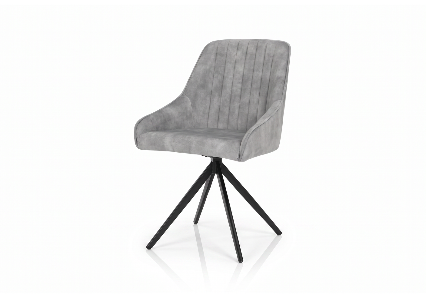 Set of 2 Sofia Velvet Swivel Dining Chairs - Light Grey